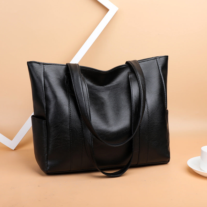 ✨👜【50% отстъпка🔥】【Голям капацитет】Дамска чанта за рамо от мека кожа ✅️Плащане при доставка