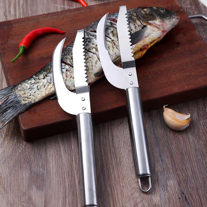 🍲【Kupte 1 a získejte 1 zdarma】🐟【Nabídka 2 kusů】Víceúčelový nůž z nerezové oceli pro efektivní škrábání rybích šupin-4077267