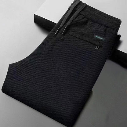 💥【M-5XL】Pánské kalhoty pro volný čas s fleecovou podšívkou ve velkých velikostech na podzim a zimu-4161288