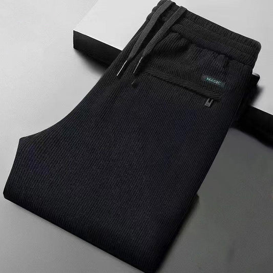 💥【M-5XL】Pánské kalhoty pro volný čas s fleecovou podšívkou ve velkých velikostech na podzim a zimu-4161288