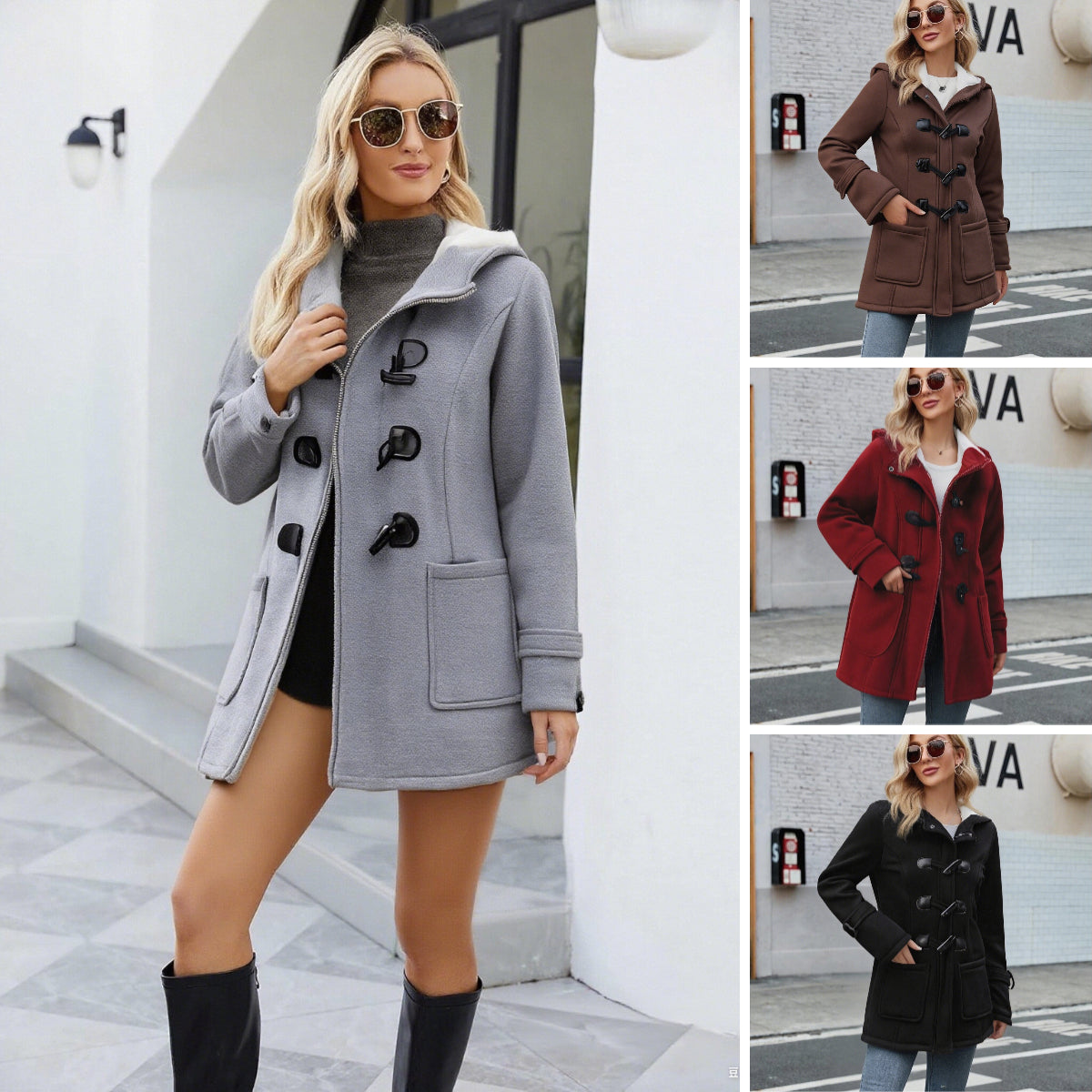 🔥Poslední den 42% sleva - Teplé dámské bundy s kapucí, midi délka