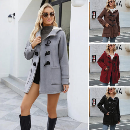 🔥Poslední den 42% sleva - Teplé dámské bundy s kapucí, midi délka