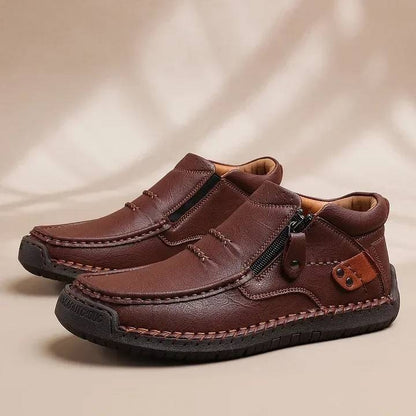 👞 Плащане при доставка✅️【38-48】Мъжки шофьорски ботуши, изработени от висококачествена кожа, ръчно изработени, неплъзгащи се - широка предна част, опора на свода