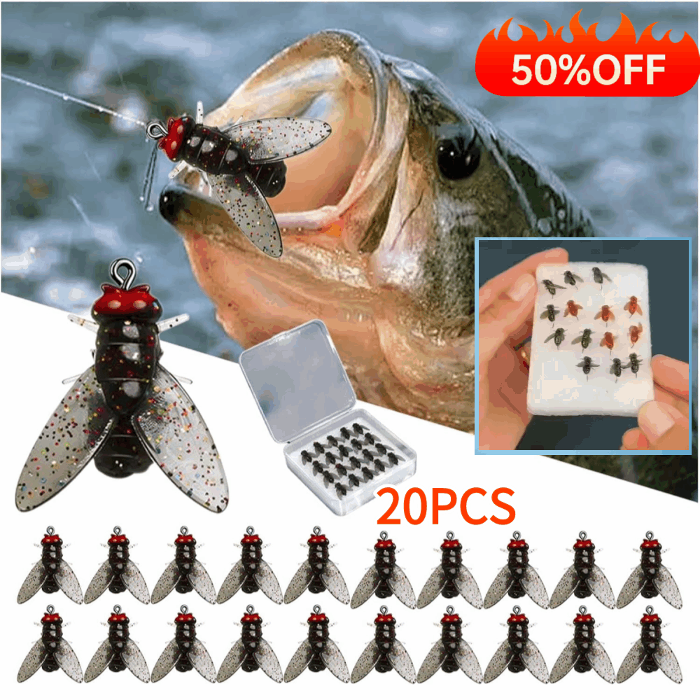 🎣🎣【Veszel 1-et, kapsz még 1-et ingyen 🔥】【Veszel 20-at, kapsz még 20-at – összesen 40 darab】🐛 Műlégy utánzat horgászathoz