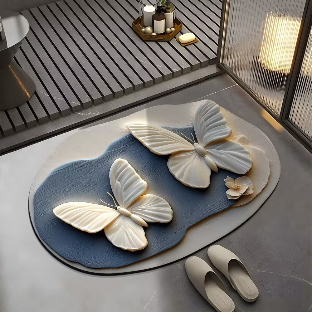 🔥【Vásárolj 1-et és kapj 1-et ingyen】💕[30*40cm+ 40*60cm] Erősen nedvszívó, csúszásmentes szőnyeg valósághű 3D mintával