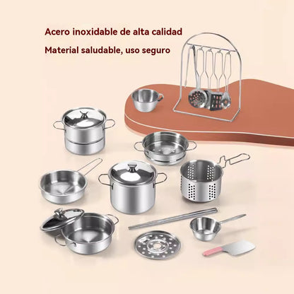 🎁【El mejor regalo para niños】👨‍🍳 Mini juguete de cocina para niños, cocinable y comestible