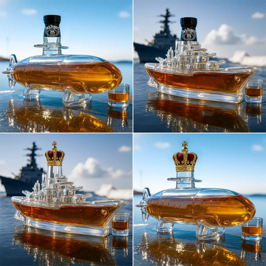 🚢 Vidám mintás whisky üveg szett | Submarine whisky üvegek | Eredeti ajándékok és stílusos bárdekoráció ✨📦Ingyenes szállítás – raktáron