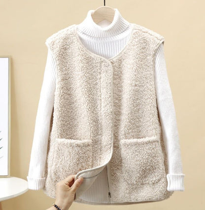 🔥Kedvezmény -45%🔥【S-4XL】Női őszi-téli báránygyapjú mellény