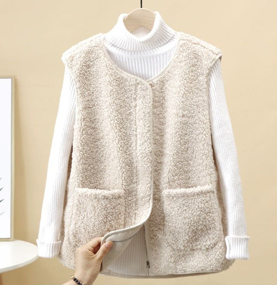 🔥Kedvezmény -45%🔥【S-4XL】Női őszi-téli báránygyapjú mellény