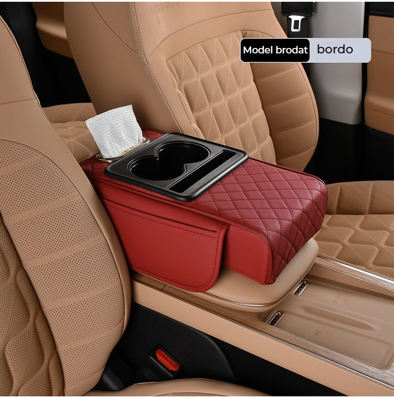 🚗📦【Kup 1, získej 1 zdarma 🔥】Multifunkční kožená auto loketní opěrka s boxem na ubrousky