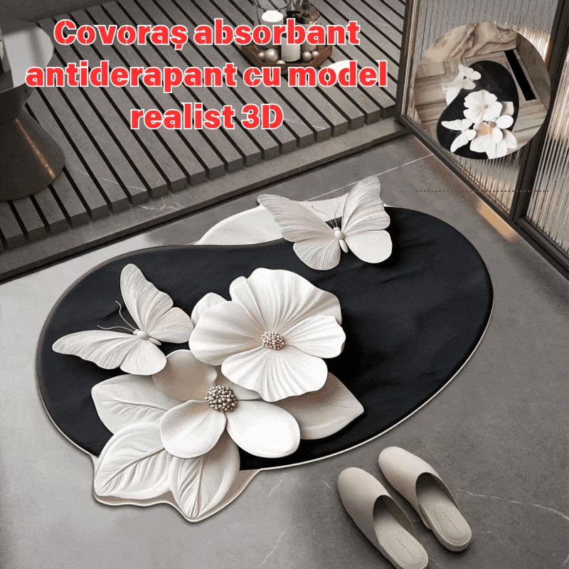 🔥【Vásárolj 1-et és kapj 1-et ingyen】💕[30*40cm+ 40*60cm] Erősen nedvszívó, csúszásmentes szőnyeg valósághű 3D mintával