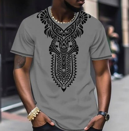 🎯👔【Kup 1 a získej 1 zdarma 💥】【M–6XL】👕 Letní pánské tričko v etnickém stylu, ve větších velikostech, dostupné ve 12 barvách