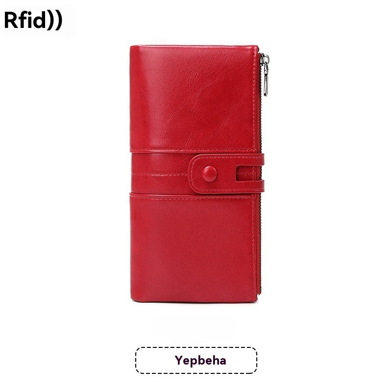 💼Multifunkční peněženka, ručně vyrobená z pravé kůže, kartáč proti krádeži, dvojitý zip