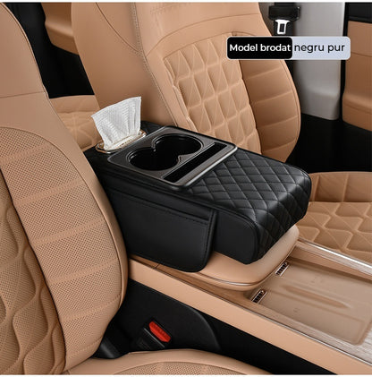 🚗📦【Kup 1, získej 1 zdarma 🔥】Multifunkční kožená auto loketní opěrka s boxem na ubrousky