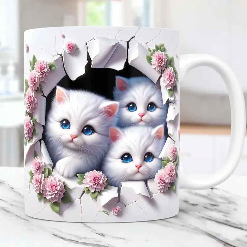 🐱【Kup 1, získej 1 zdarma✨】Kočičí hrnek na kávu / vodu 📦Doprava zdarma – skladem
