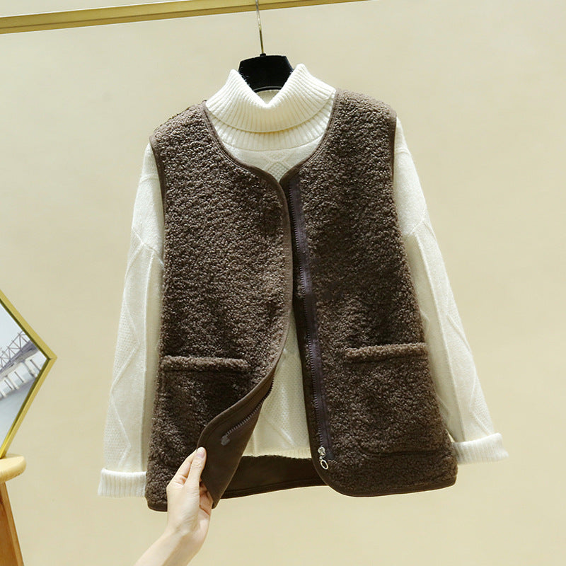 🔥Kedvezmény -45%🔥【S-4XL】Női őszi-téli báránygyapjú mellény