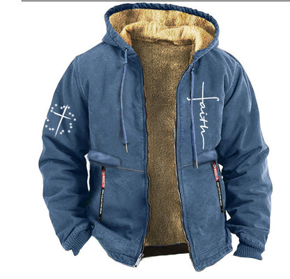 🔥🔥【S-5XL】Мъжко модно есенно-зимно удебелено кадифено ежедневно яке