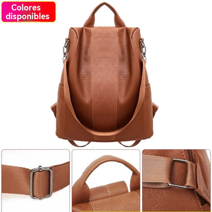 🎒Descuento -48%🔥🔥 Mochila para mujer elegante y multifuncional, hecha de cuero suave; se puede usar en uno o ambos hombros.