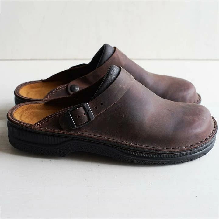 👞Płatność przy odbiorze✅【38-48】Kapcie wykonane z naturalnej skóry, miękka podeszwa, bardzo wygodne w noszeniu ✅️unisex