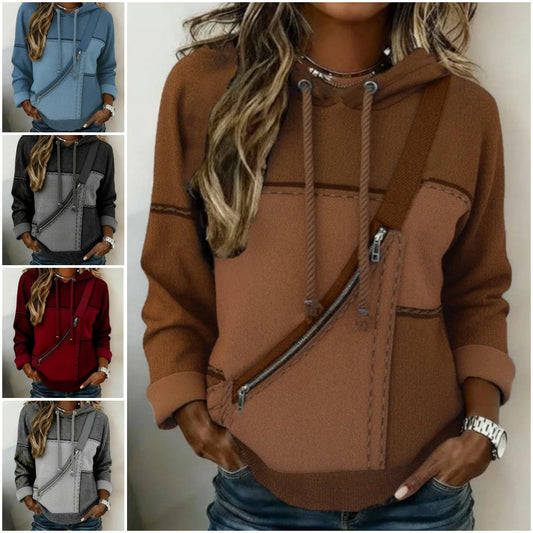 🎀🎀【S-5XL】Dámská mikina s dlouhým rukávem a patchworkovým potiskem ✅️Platba na dobírku