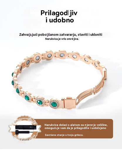 🎁 50% popusta✨✨--Moderna luksuzna magnetska narukvica od legure, magnetska narukvica izrađena od čistog bakra i kubnog cirkonija ✅️ Plaćanje pouzećem