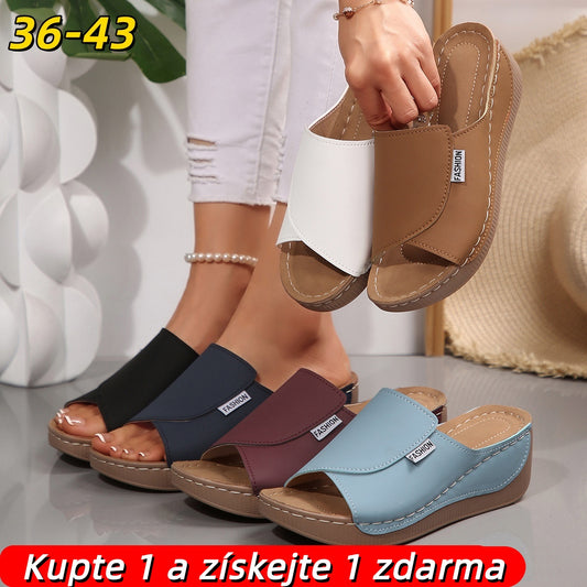 🔥👡【36-43】 👡Dámské módní kožené sandály 2025, měkká a silná podrážka