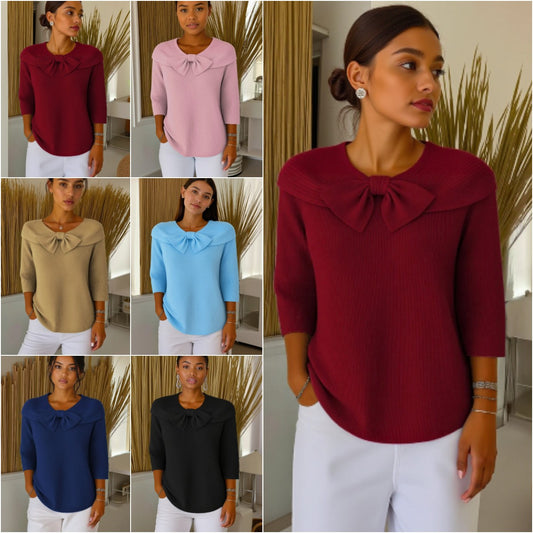 🔥【S-5XL】 2025 Nové podzimní pletené oblečení s dlouhým rukávem ve francouzském stylu -4161294