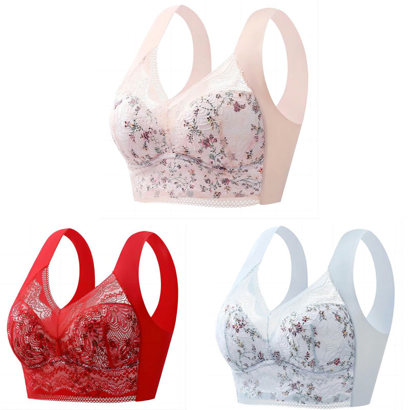 🎁【Vásárolj 2-t és kapj 1-et ingyen💥】Varrás nélküli, lélegző és állítható jeges selyem melltartó nagyobb méretekben [40kg-100kg]