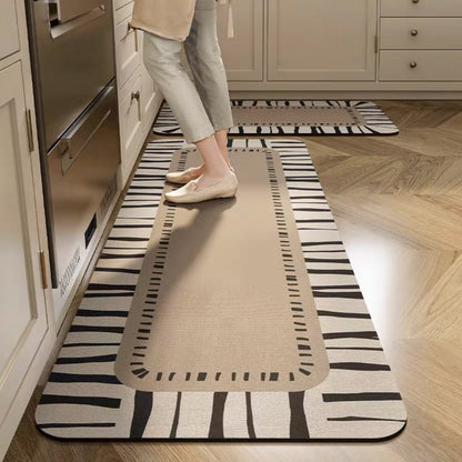 💥【Kupte 1 a dostanete 1 zdarma】【40*60+40*120cm】Kuchyňský a koupelnový protiskluzový koberec absorbuje vodu a rychle schne