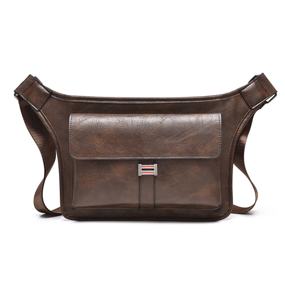 🎁 Sleva -47%🔥🔥 Pánská jednoduchá velkokapacitní nepromokavá kožená crossbody taška, přenosná sportovní taška přes hrudník