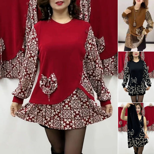 🍁【Sleva na nový produkt -49% 💥】✨Top s potiskem a prošitím podzim 2025 （M-6XL）
