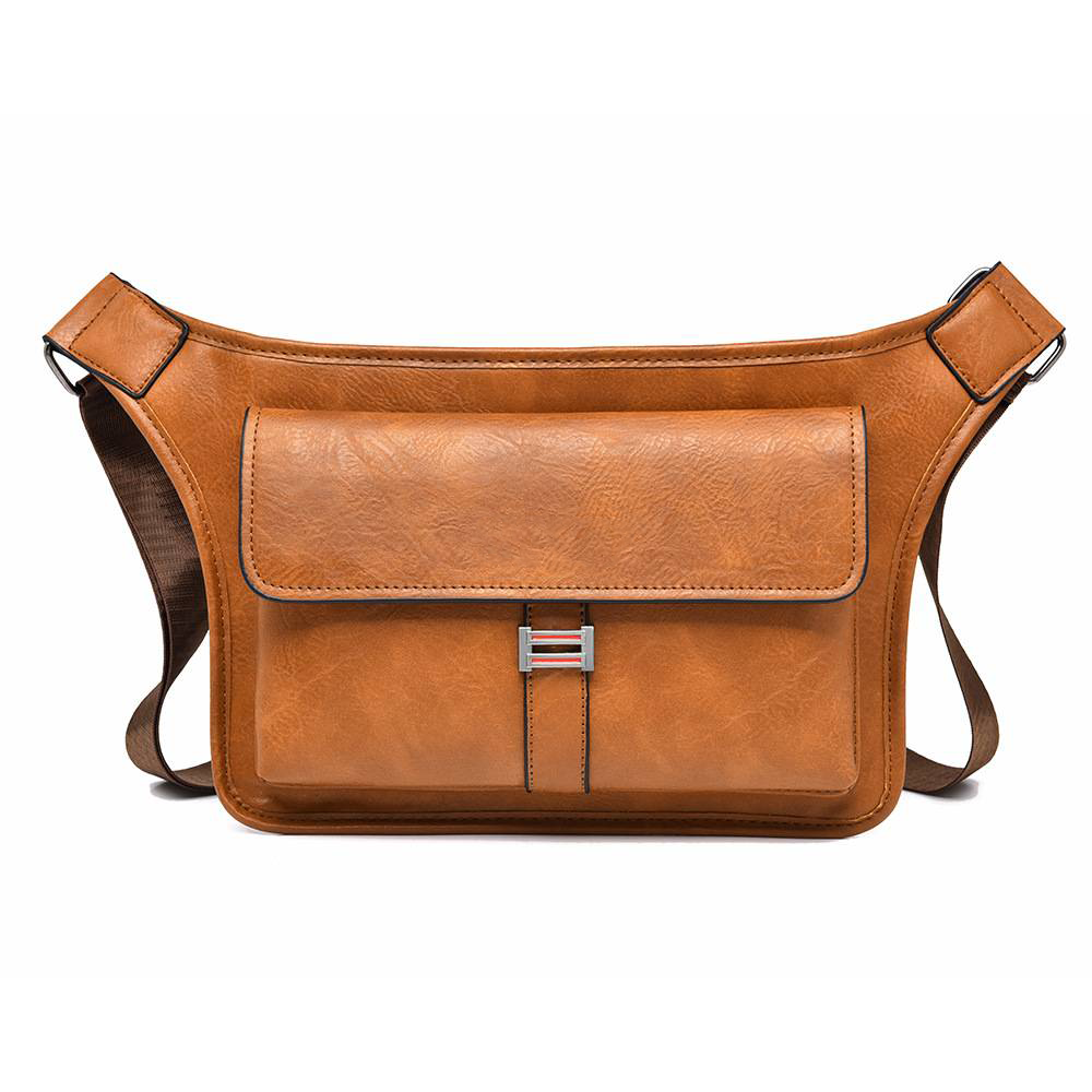 🎁 Sleva -47%🔥🔥 Pánská jednoduchá velkokapacitní nepromokavá kožená crossbody taška, přenosná sportovní taška přes hrudník