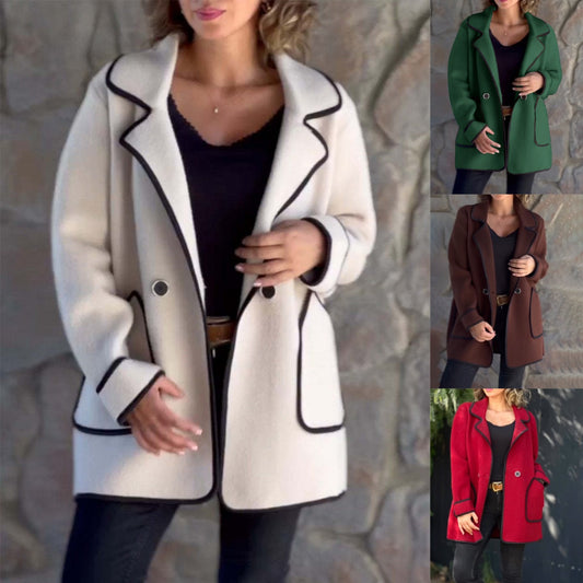 💥【S-5XL】Nový elegantní oboustranný vlněný kabát s kostýmovým límcemm --4163742