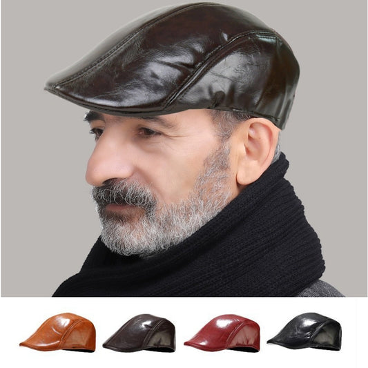 ✨🔥Pánský retro kožený baret prémiové kvality ✅Dobírka