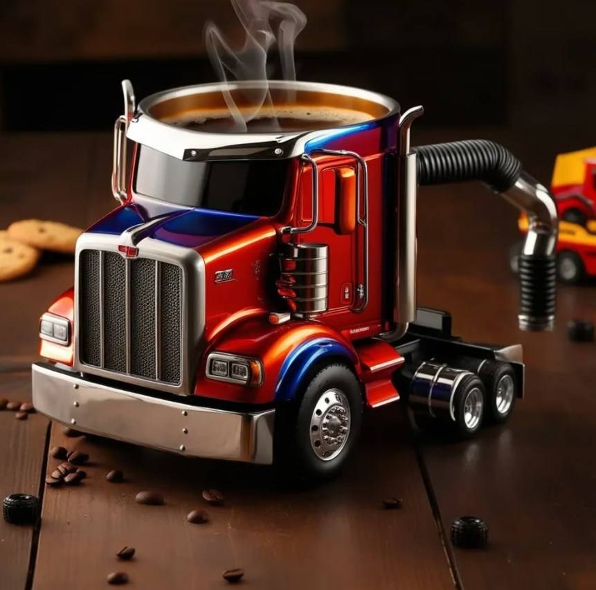 🚛【Kreativní dekorace do domácnosti】☕Ručně vyráběné hrnky na kávu pro kamiony