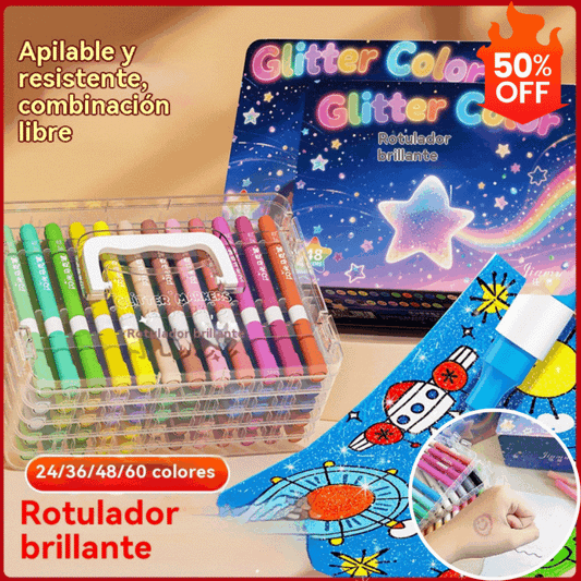 【36 colores】🔥✨️Set de iluminadores flash de doble punta