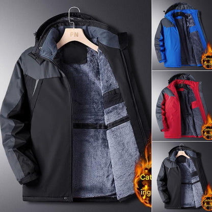 【L-6XL】🧥❄️ Pánská větruodolná, nepromokavá a teplá outdoorová bunda pro muže větších velikostí🌨️✨ --4157998