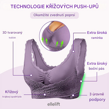 👩‍⚕️【S-6XL】Dámská podprsenka s boční křížovou přezkou, velká velikost, s krajkovými okraji, bez ocelových kroužků -4078586