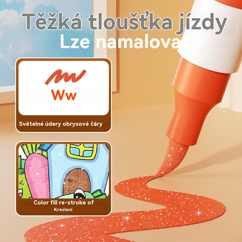 【48 barev】🔥✨️Dvoustranná sada třpytivých zvýrazňovačů