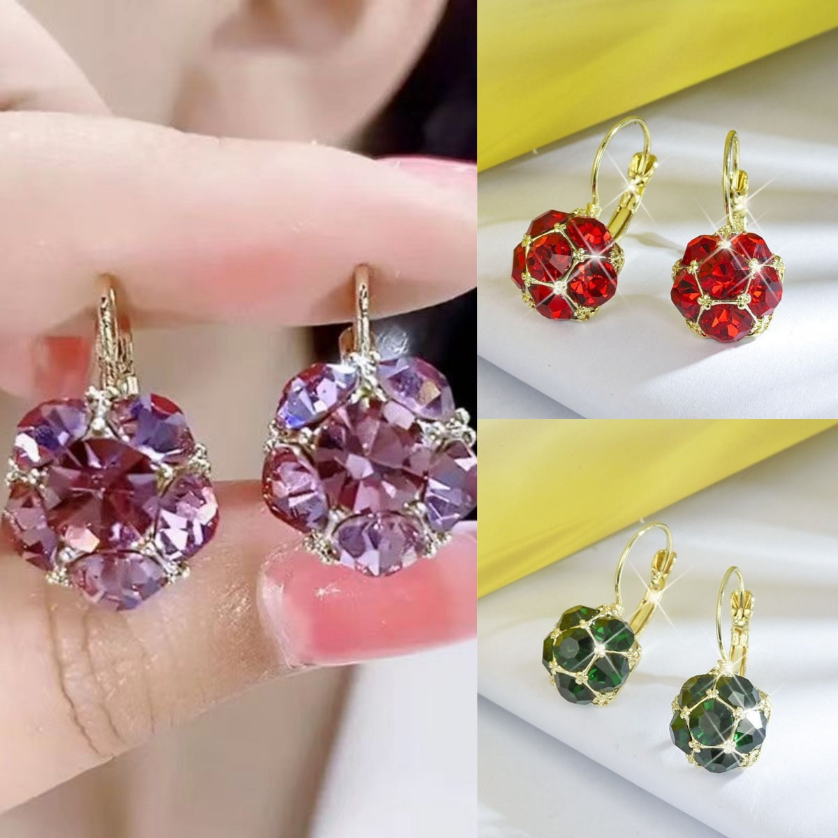 💎【Комплект от 3 части】🔥 Нови модни обеци с катарама за жени 2026