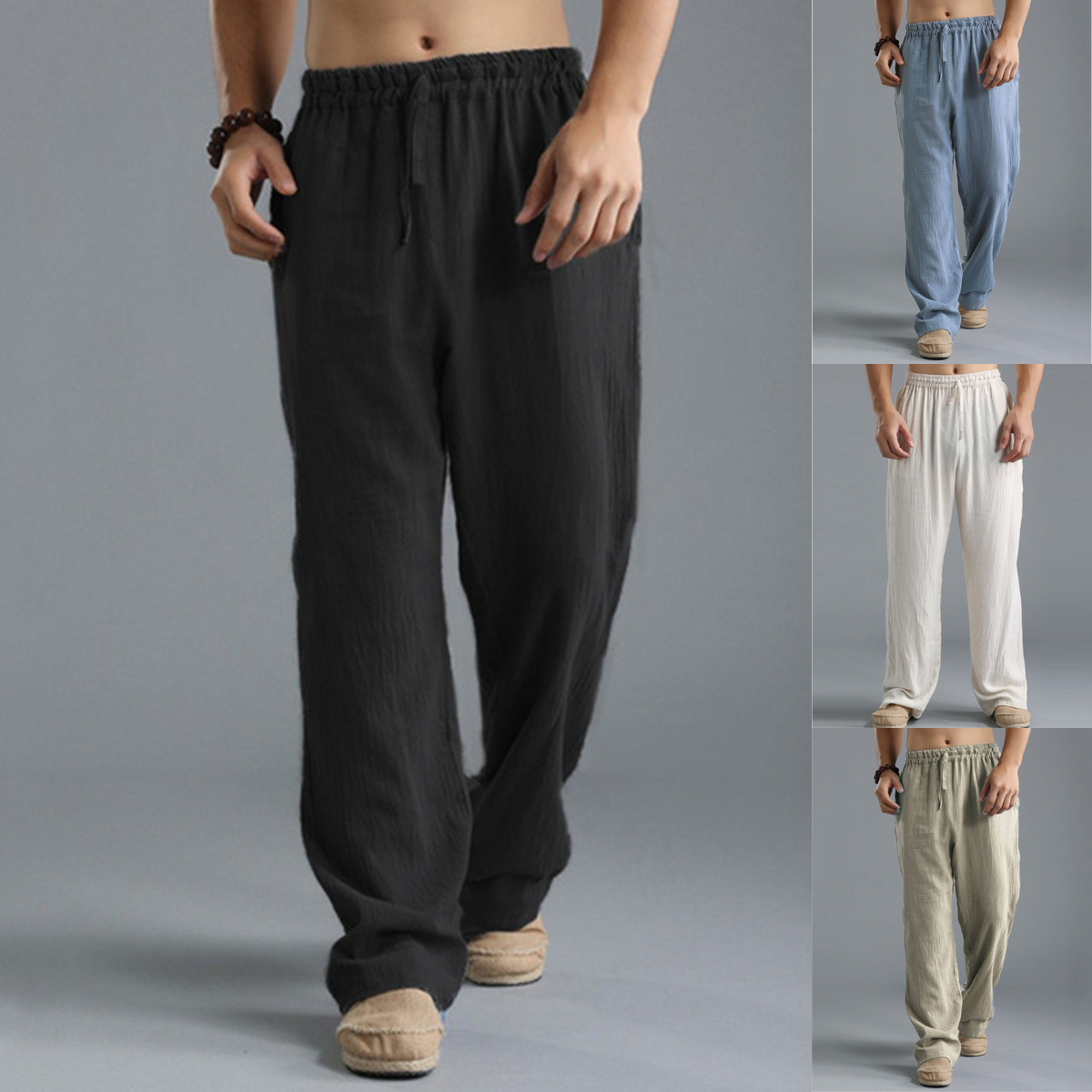 👖🌿【Sleva 50 % 🔥】【S–5XL】😍 Pánské volné lněné kalhoty, dlouhé, široké a pohodlné, dostupné ve větších velikostech a 8 barvách