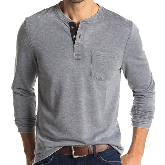 🤩【Časově omezená sleva】【M-3XL】Pánské tričko s dlouhým rukávem z bavlny a lnu - 4042468