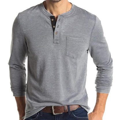 🤩【Časově omezená sleva】【M-3XL】Pánské tričko s dlouhým rukávem z bavlny a lnu - 4042468