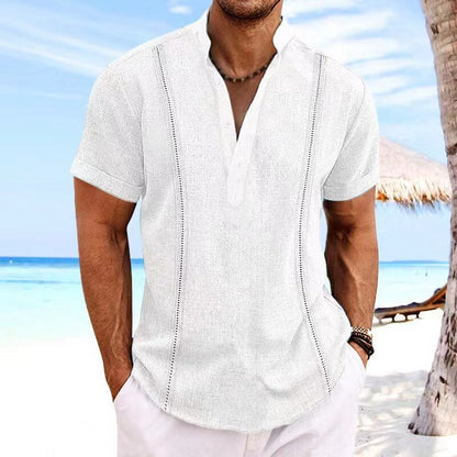 👔😎【50% sleva🔥】【S-3XL】👕☀️2025 nové bavlněné ležérní pánské tričko ve velkých velikostech, pohodlné a prodyšné