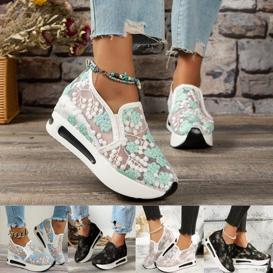 🌸👟【Sleva 50 % 🔥】【36–44】Dámské letní volnočasové tenisky ze síťoviny s hrubou podrážkou