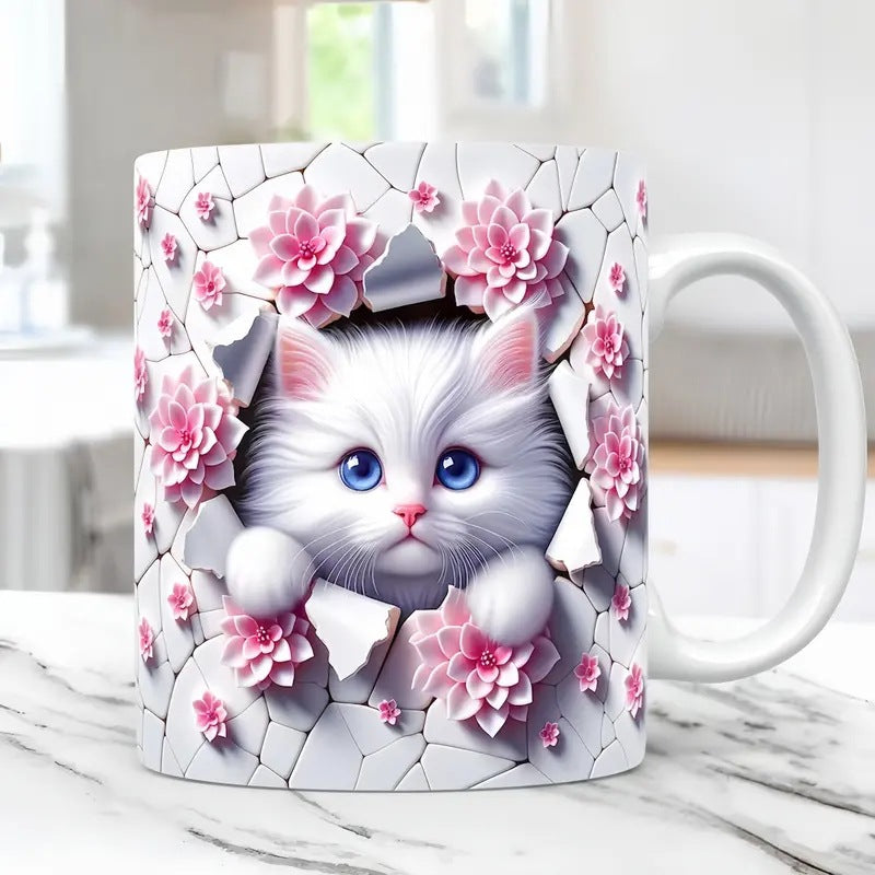 🐱【Kup 1, získej 1 zdarma✨】Kočičí hrnek na kávu / vodu 📦Doprava zdarma – skladem