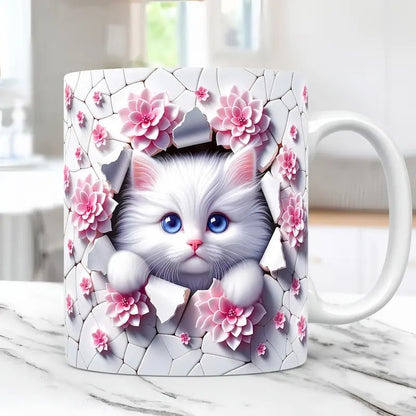 🐱【Kup 1, získej 1 zdarma✨】Kočičí hrnek na kávu / vodu 📦Doprava zdarma – skladem