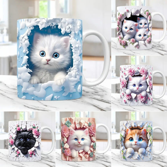 🐱【Kup 1, získej 1 zdarma✨】Kočičí hrnek na kávu / vodu 📦Doprava zdarma – skladem