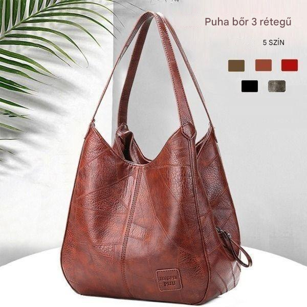💖👜💖【50% kedvezmény 🔥】Puha bőrből készült válltáska, új stílus, nagy kapacitás