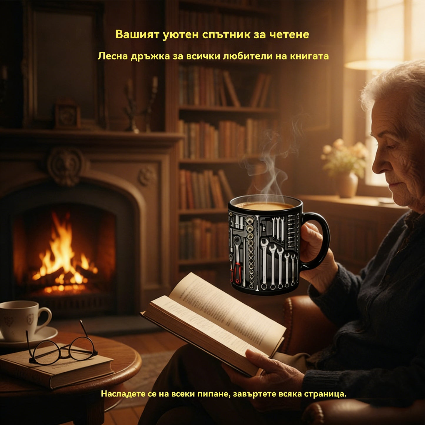 🔥【Отстъпка -50%】☕Чаша за кафе и комплект инструменти за механик на двигатели